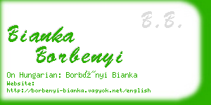 bianka borbenyi business card